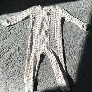 Lila and Hayes Pima Sleeper Santa Print 18-24m